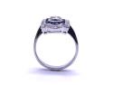 Platinum Sapphire & Diamond Shield Cluster Ring