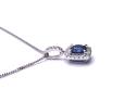 18ct Sapphire & Diamond Pendant & Chain