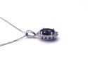9ct Sapphire & Diamond Pendant & Chain