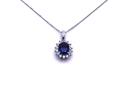 9ct Sapphire & Diamond Pendant & Chain