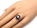 Platinum Sapphire and Diamond Cluster Ring 0.30ct
