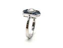 Platinum Sapphire and Diamond Cluster Ring 0.30ct