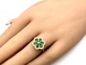 18ct Yellow Gold Emerald & Diamond Cluster Ring