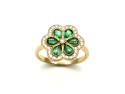18ct Yellow Gold Emerald & Diamond Cluster Ring