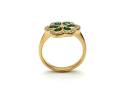 18ct Yellow Gold Emerald & Diamond Cluster Ring