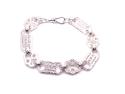 Silver Stars & Bars Bracelet 8 Inch