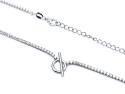 Silver Cz T-Bar Necklace