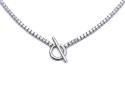 Silver Cz T-Bar Necklace