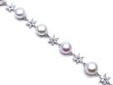 Silver Pearl & CZ Flower Bracelet