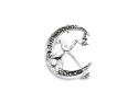 Silver Marcasite Cat In Moon Brooch