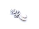 Silver Pearl CZ & Mother Of Pearl Flower Pendant
