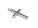 Silver Amethyst Cross Pendant