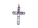 Silver Amethyst Cross Pendant