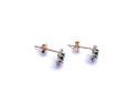 9ct Yellow Gold Green & White CZ Stud Earrings