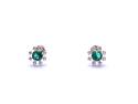 9ct Yellow Gold Green & White CZ Stud Earrings