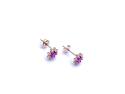 9ct Yellow Gold Red & White CZ Stud Earrings