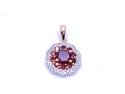 9ct Yellow Gold Garnet & Diamond Pendant