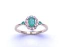 9ct Yellow Gold Emerald & Diamond Ring
