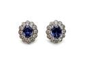 9ct White Gold CZ Cluster Earrings