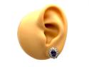 9ct White Gold CZ Cluster Earrings