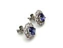 9ct White Gold CZ Cluster Earrings