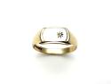 9ct Yellow Gold Diamond Signet Ring