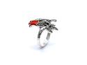 Silver Marcasite & Enamel Robin Ring