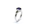 Silver Amethyst & Marcasite Geometric Ring