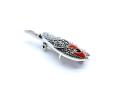 Silver Marcasite & Enamel Robin Brooch Pendant