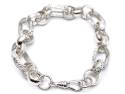 Silver Engraved Gypsy Bracelet 9 Inch