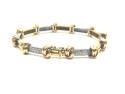 18ct 3 Colour Diamond Bracelet 7 inch