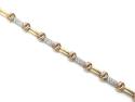 18ct 3 Colour Diamond Bracelet 7 inch