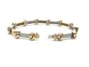 18ct 3 Colour Diamond Bracelet 7 inch