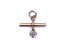 9ct Diamond T-Bar & Heart Pendant