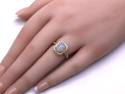 9ct Yellow Gold Opal & Diamond Halo Ring 0.14ct