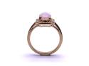 9ct Yellow Gold Opal & Diamond Halo Ring 0.14ct