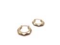 9ct Yellow Gold Hexagonal Hoop Earrings