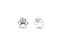 Silver Pawprint Stud Earrings