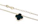 Silver Gold Plated Green Clover Pendant & Chain