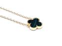 Silver Gold Plated Green Clover Pendant & Chain