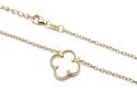 Silver Gold Plated MOP Clover Pendant & Chain