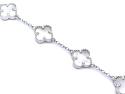 Silver Mother Of Pearl Multi Clover Bracelet