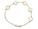 Silver Gold Plated MOP Multi Clover Bracelet