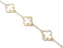 Silver Gold Plated MOP Multi Clover Bracelet