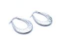 Silver Patterned Creole Hoop Earrings