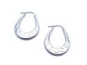 Silver Patterned Creole Hoop Earrings