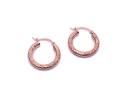 9ct Rose Gold Diamond Cut Hoops