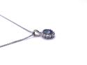 9ct Aquamrine & Diamond Pendant & Chain