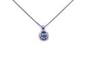 9ct Aquamrine & Diamond Pendant & Chain