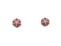 9ct Ruby & Diamond Cluster Earrings